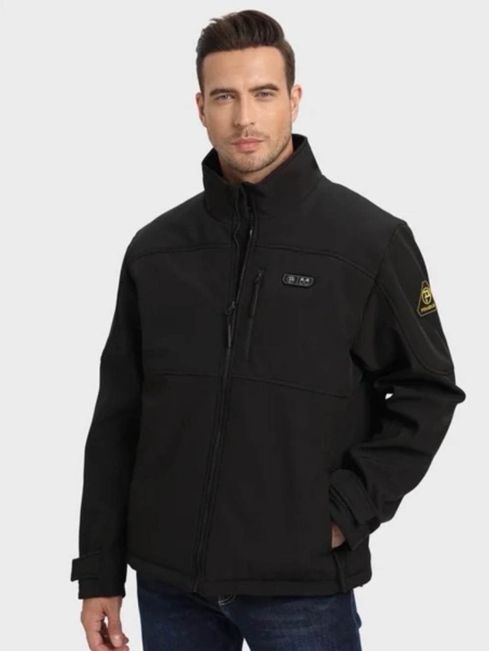 PTAHDUS Men's Heated Jacket Soft Shell Hand Warmer without 7.4V Battery Pack